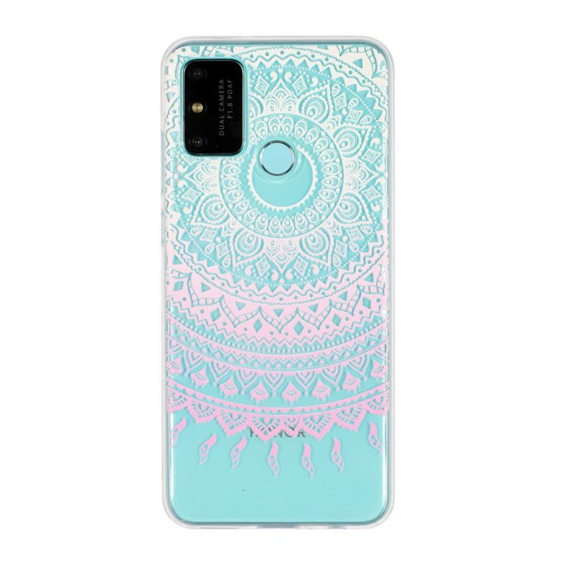 Hoesje Huawei P Smart 2020 Lichtblauw Roze Transparante Kleurrijke Mandala