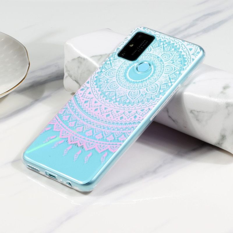 Hoesje Huawei P Smart 2020 Lichtblauw Roze Transparante Kleurrijke Mandala