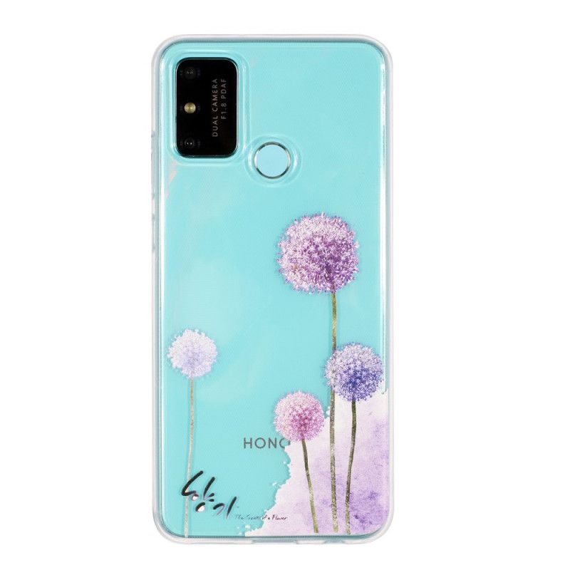 Hoesje Huawei P Smart 2020 Telefoonhoesje Transparant Gekleurde Paardenbloemen