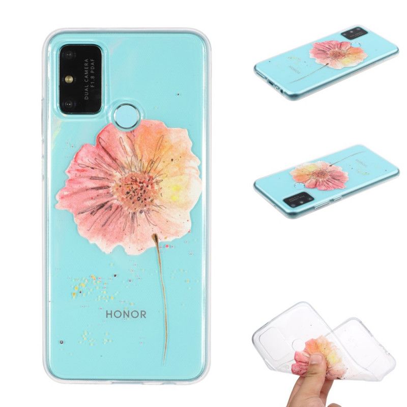 Hoesje Huawei P Smart 2020 Transparante Aquarel Klaproos