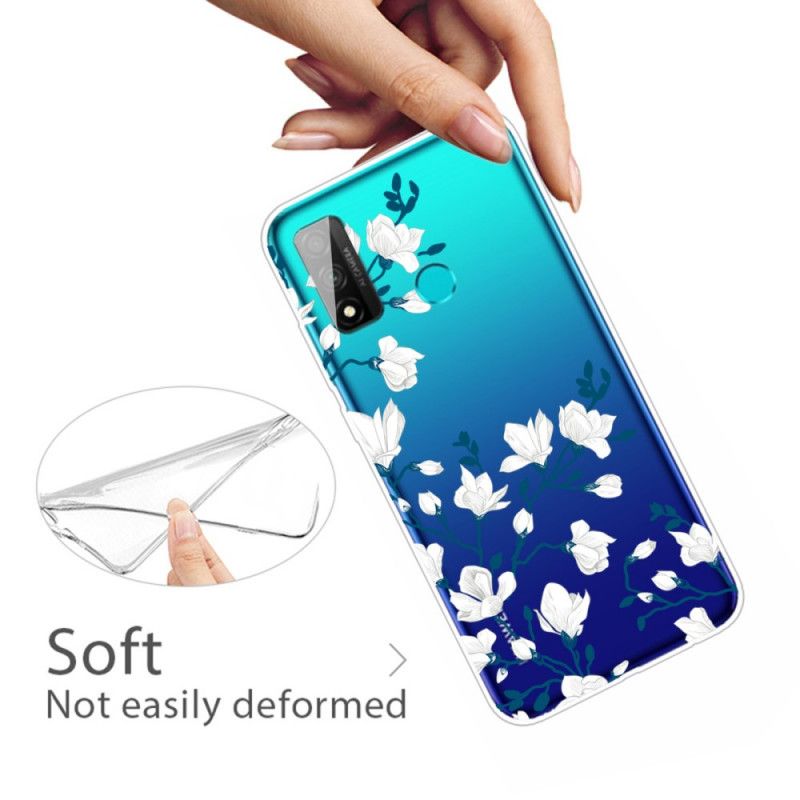 Hoesje Huawei P Smart 2020 Witte Bloemen