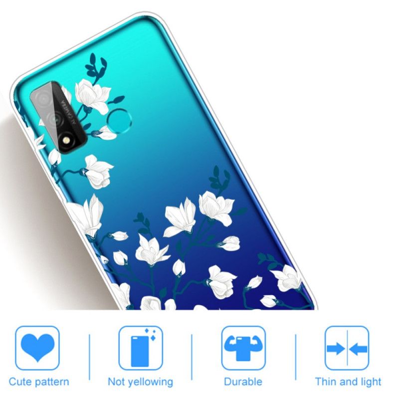 Hoesje Huawei P Smart 2020 Witte Bloemen