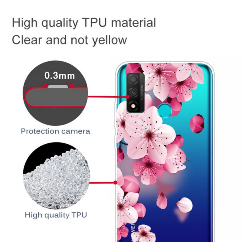 Hoesje voor Huawei P Smart 2020 Grote Roze Bloemen