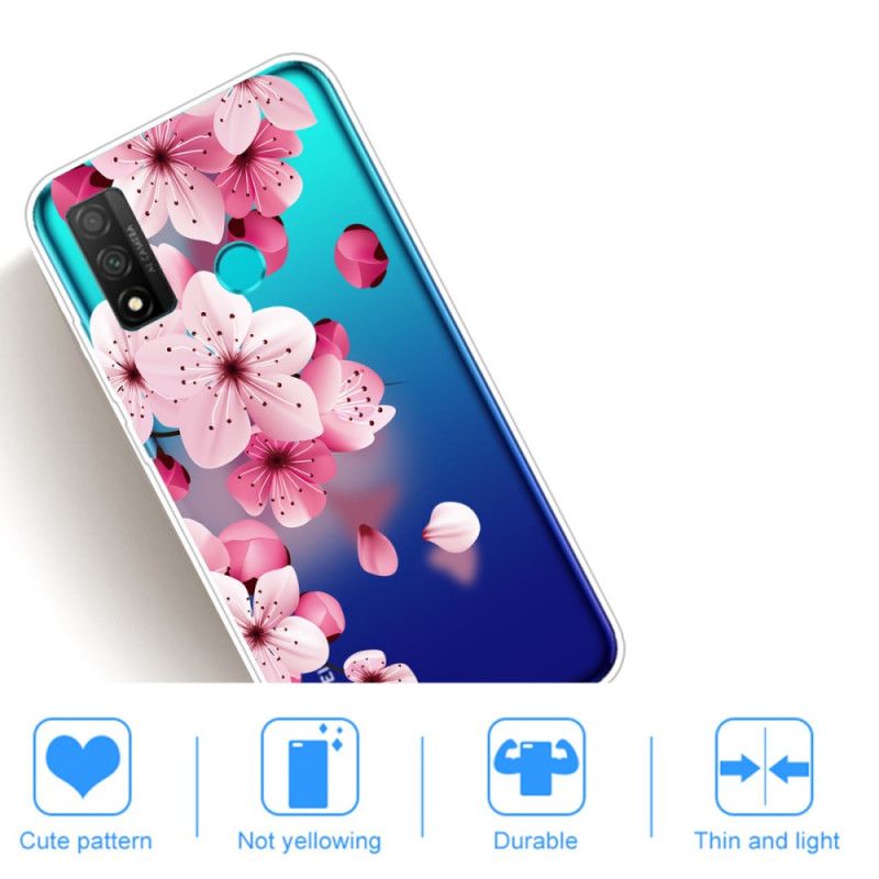 Hoesje voor Huawei P Smart 2020 Grote Roze Bloemen