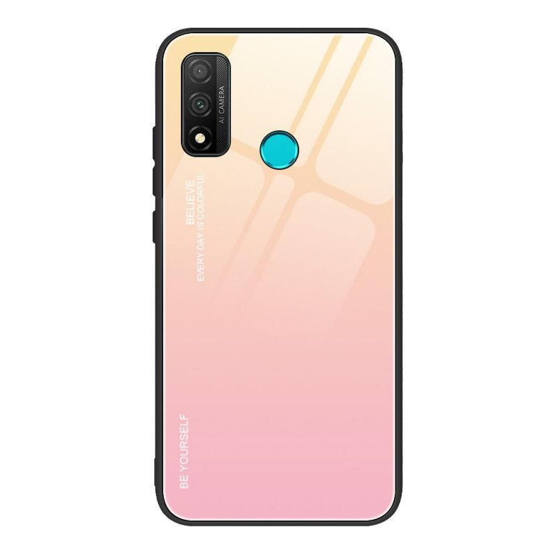 Hoesje voor Huawei P Smart 2020 Magenta Rood Wees Jezelf Gehard Glas