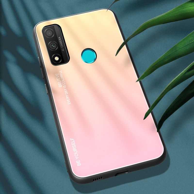 Hoesje voor Huawei P Smart 2020 Magenta Rood Wees Jezelf Gehard Glas