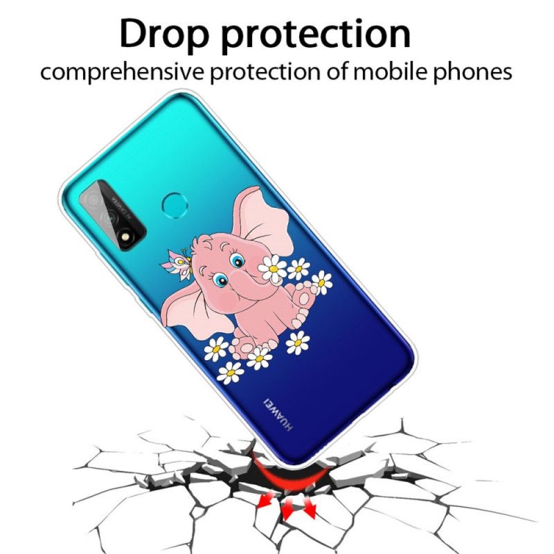 Hoesje voor Huawei P Smart 2020 Transparant Roze Olifant