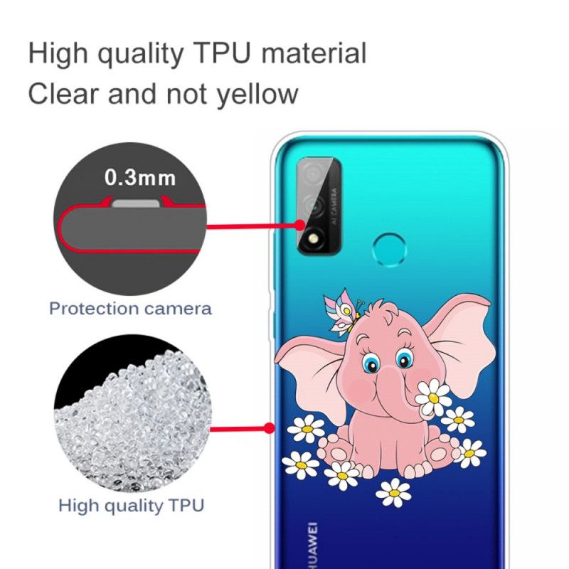 Hoesje voor Huawei P Smart 2020 Transparant Roze Olifant