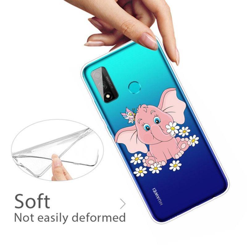 Hoesje voor Huawei P Smart 2020 Transparant Roze Olifant