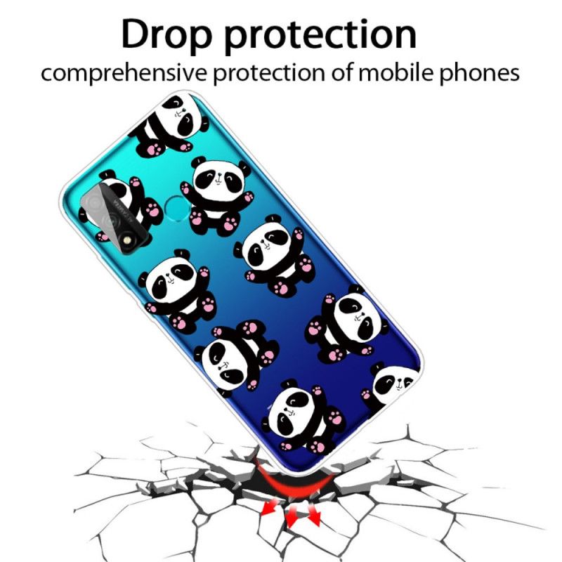 Hoesje voor Huawei P Smart 2020 Transparante Panda'S Hebben Plezier