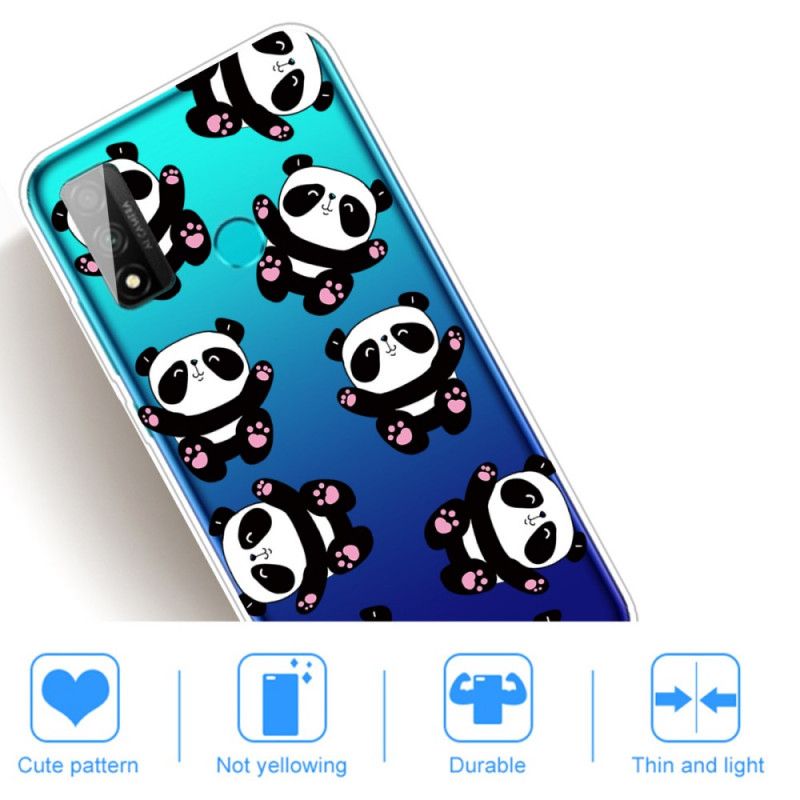 Hoesje voor Huawei P Smart 2020 Transparante Panda'S Hebben Plezier