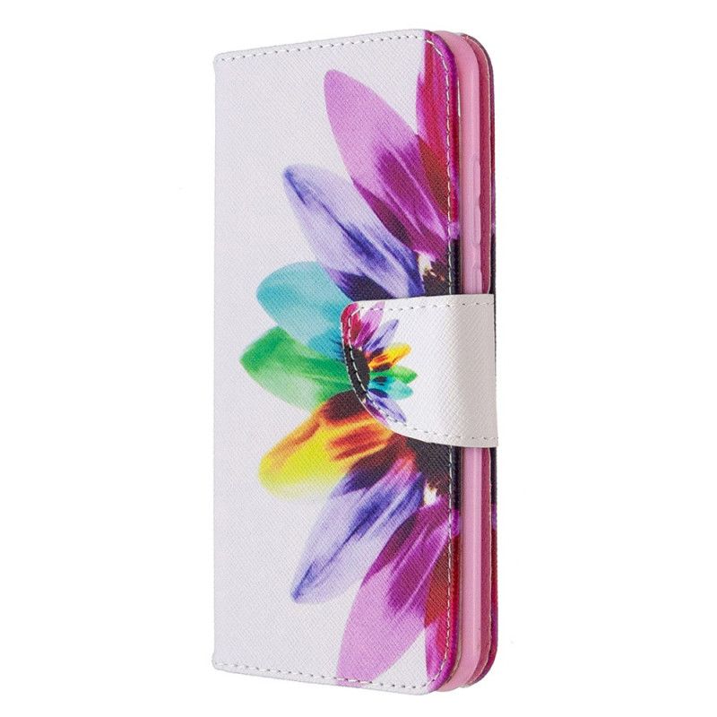 Leren Hoesje Huawei P Smart 2020 Aquarelbloem