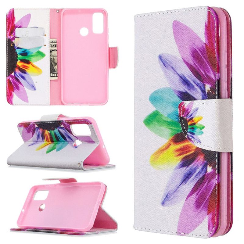 Leren Hoesje Huawei P Smart 2020 Aquarelbloem