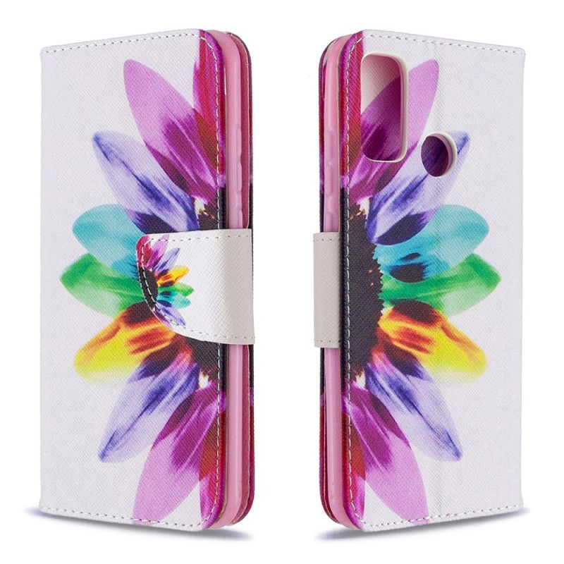 Leren Hoesje Huawei P Smart 2020 Aquarelbloem