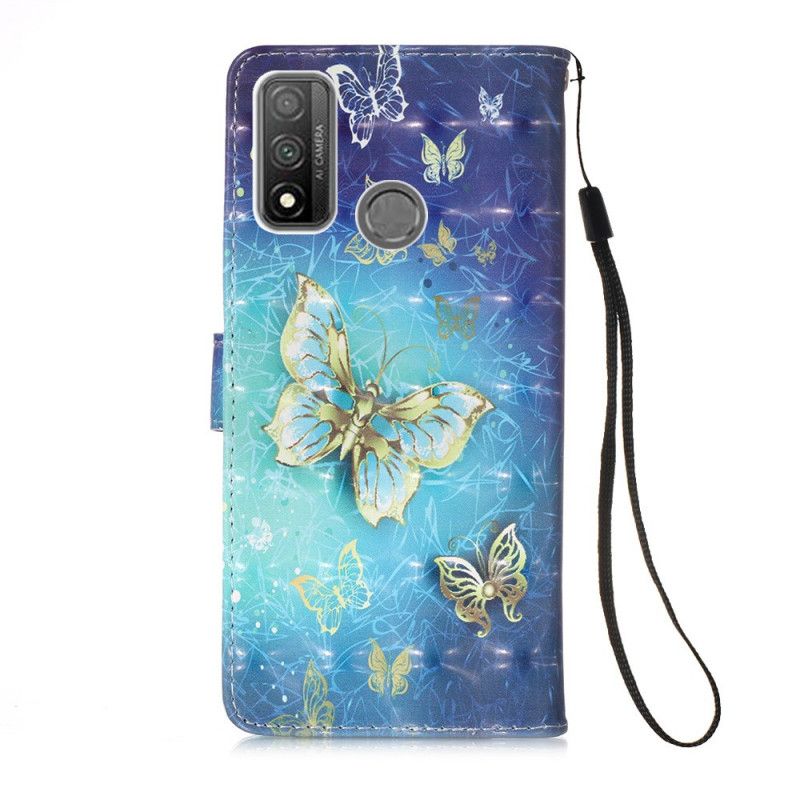 Leren Hoesje Huawei P Smart 2020 Gouden String Vlinders