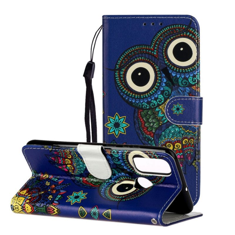 Leren Hoesje Huawei P Smart 2020 Telefoonhoesje Uil In Mandala