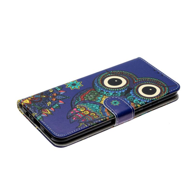 Leren Hoesje Huawei P Smart 2020 Telefoonhoesje Uil In Mandala