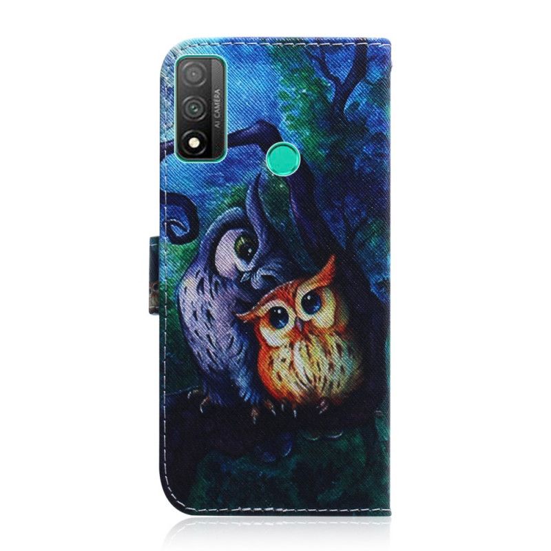 Leren Hoesje Huawei P Smart 2020 Uil Schilderij