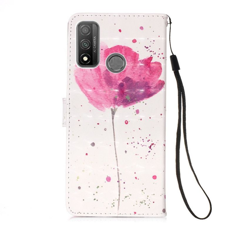 Leren Hoesje voor Huawei P Smart 2020 Aquarel Klaproos