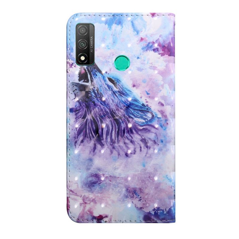 Leren Hoesje voor Huawei P Smart 2020 Aquarel Wolf