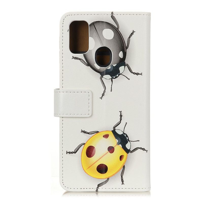 Leren Hoesje voor Huawei P Smart 2020 Lieveheersbeestjes