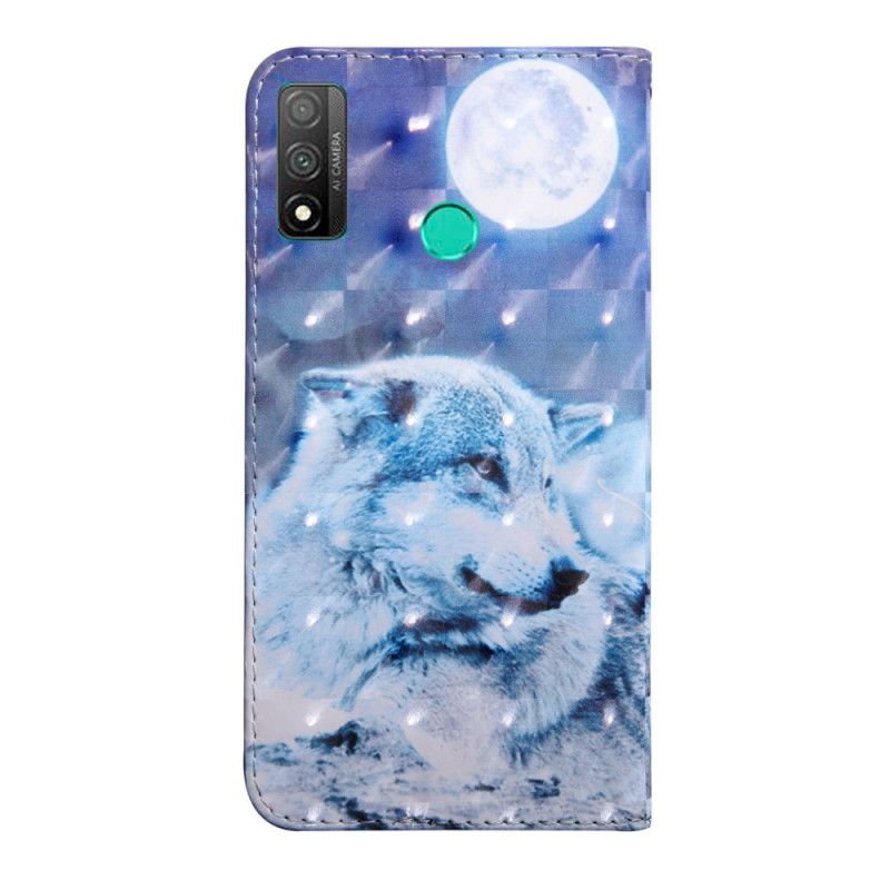 Leren Hoesje voor Huawei P Smart 2020 Maanlichtwolf