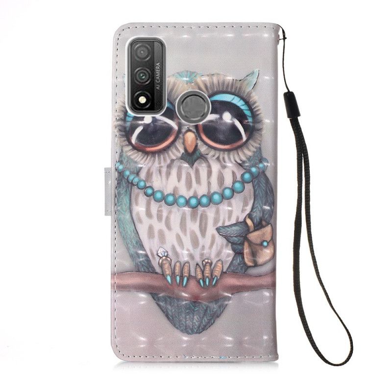 Leren Hoesje voor Huawei P Smart 2020 Miss Uil Met String