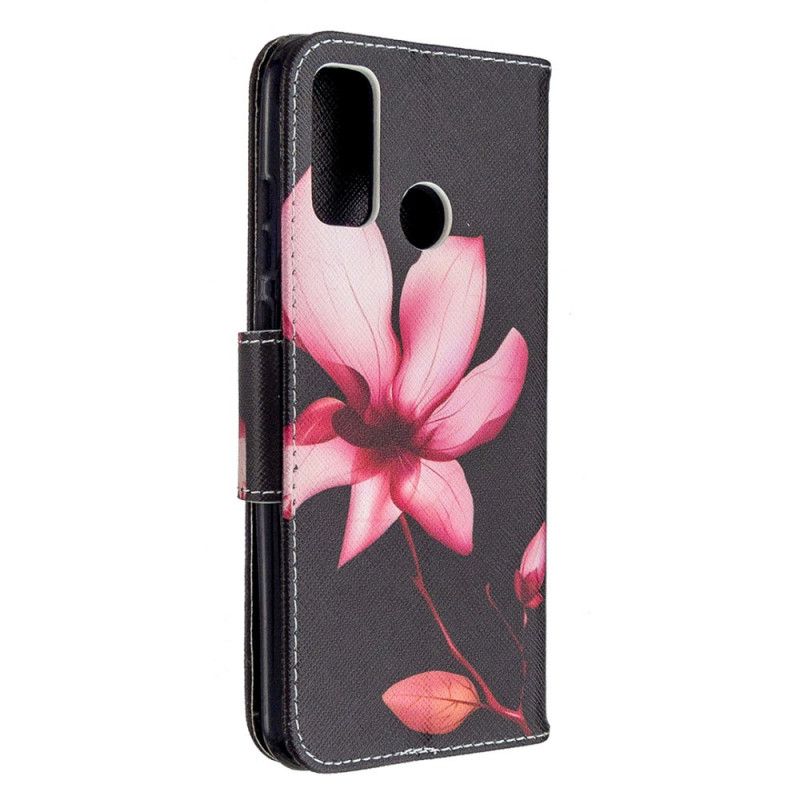 Leren Hoesje voor Huawei P Smart 2020 Roze Bloem