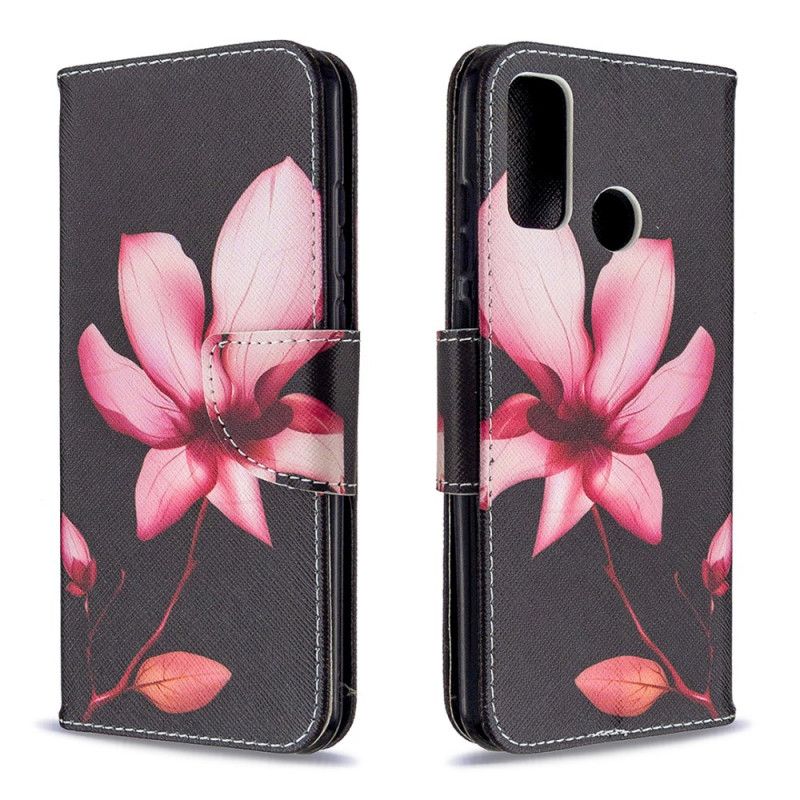 Leren Hoesje voor Huawei P Smart 2020 Roze Bloem