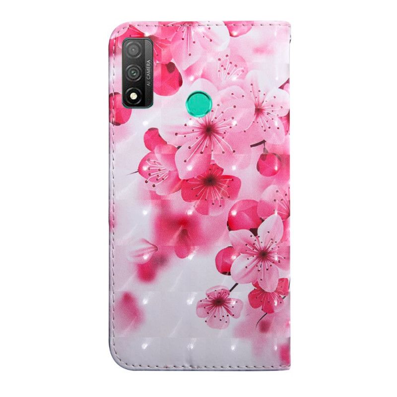 Leren Hoesje voor Huawei P Smart 2020 Roze Bloemen