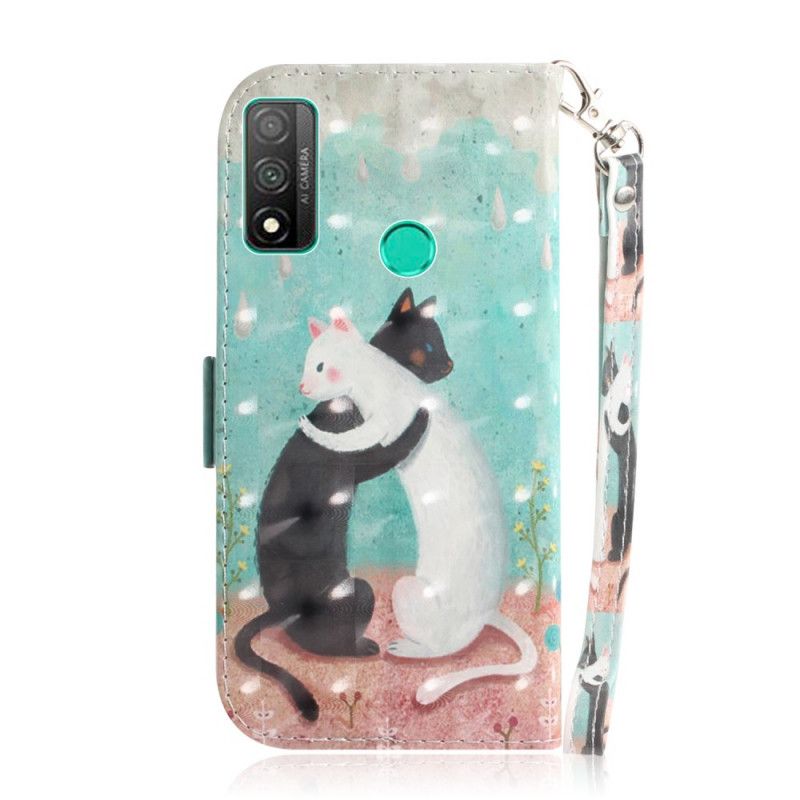 Leren Hoesje voor Huawei P Smart 2020 String Kattenvrienden