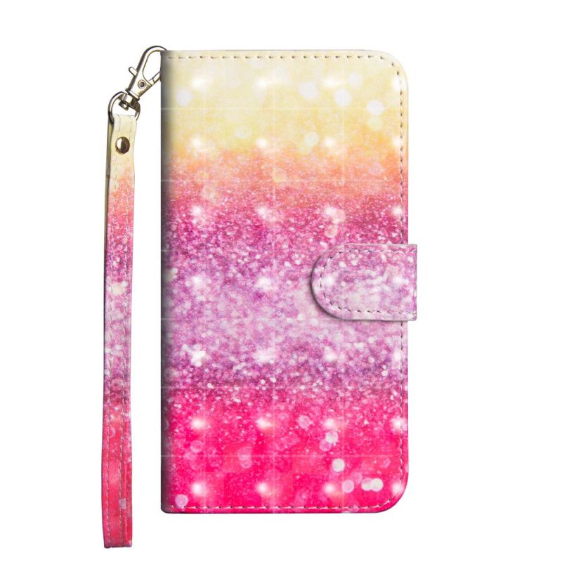 Leren Hoesje voor Huawei P Smart 2020 Verloop Magenta Glitter