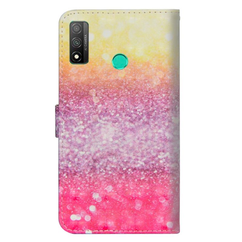 Leren Hoesje voor Huawei P Smart 2020 Verloop Magenta Glitter