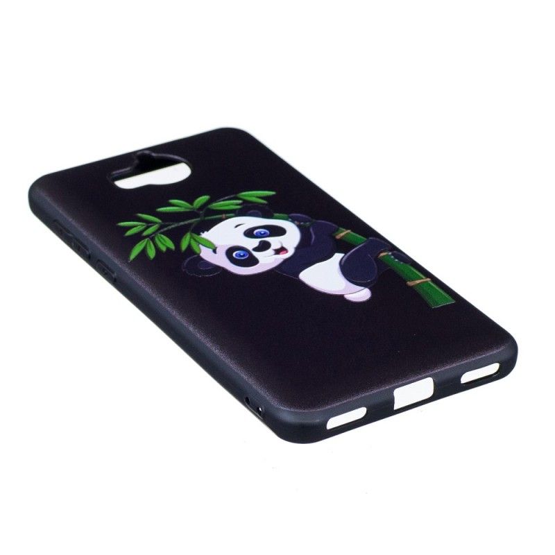 Hoesje Huawei Y6 2017 Panda In Reliëf Op Bamboe