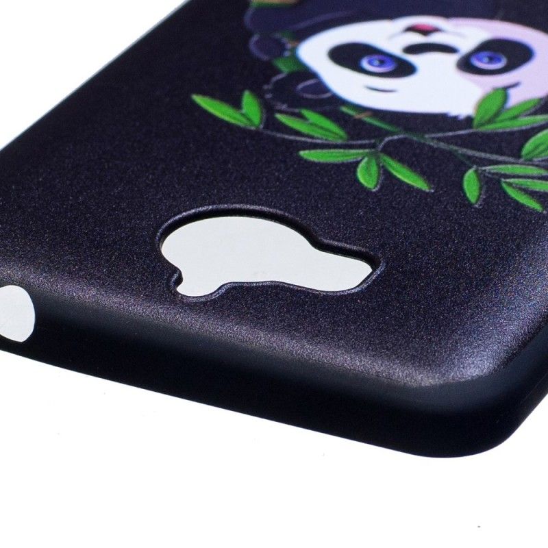 Hoesje Huawei Y6 2017 Panda In Reliëf Op Bamboe