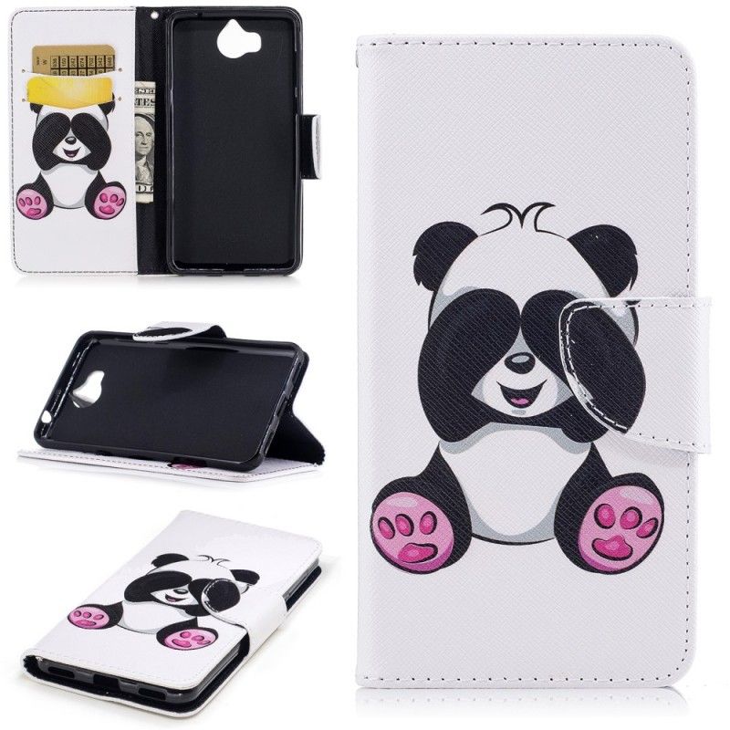 Leren Hoesje Huawei Y6 2017 Telefoonhoesje Leuke Panda