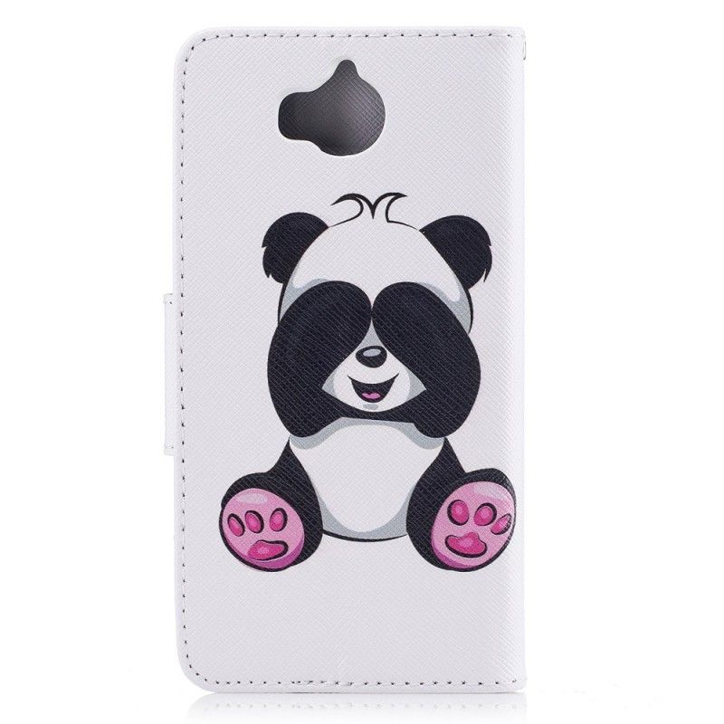 Leren Hoesje Huawei Y6 2017 Telefoonhoesje Leuke Panda