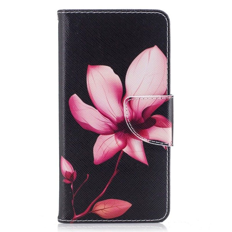 Leren Hoesje voor Huawei Y6 2017 Roze Bloem