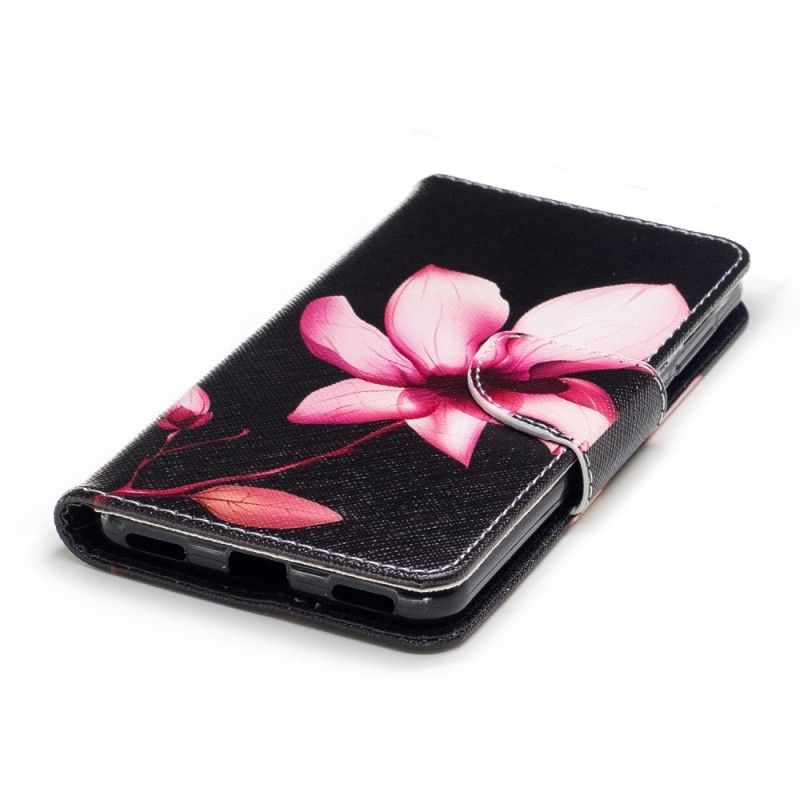 Leren Hoesje voor Huawei Y6 2017 Roze Bloem