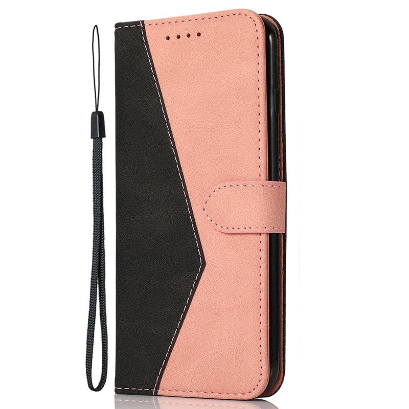 Flip Case Leren Xiaomi 14t Tweekleurige Band