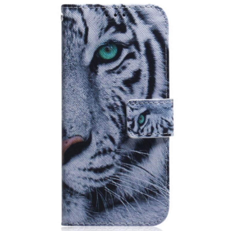 Flip Case Leren Xiaomi 14t Witte Tijger