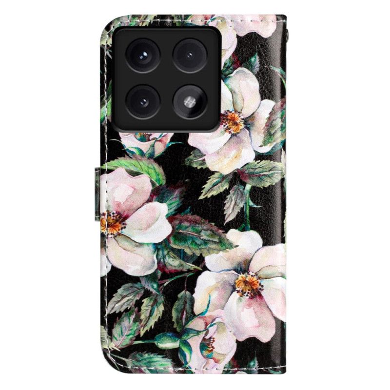 Folio-hoesje Xiaomi 14t Gestreepte Magnolia's