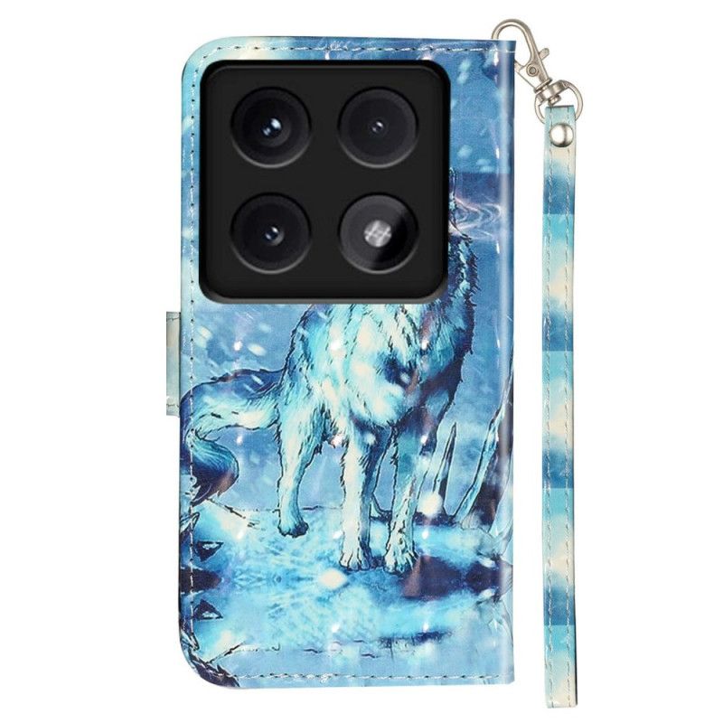 Folio-hoesje Xiaomi 14t Vastgebonden Sneeuwwolf