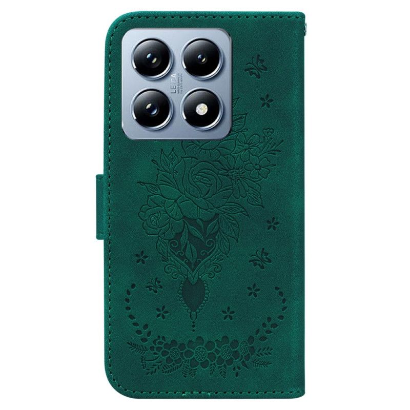 Leren Hoesje Xiaomi 14t Rozen