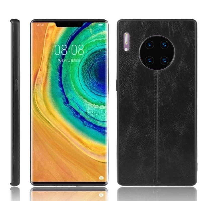 Case Hoesje Huawei P30 Pro Rood Zwart Telefoonhoesje Gestikt Leereffect