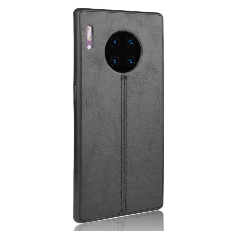 Case Hoesje Huawei P30 Pro Rood Zwart Telefoonhoesje Gestikt Leereffect