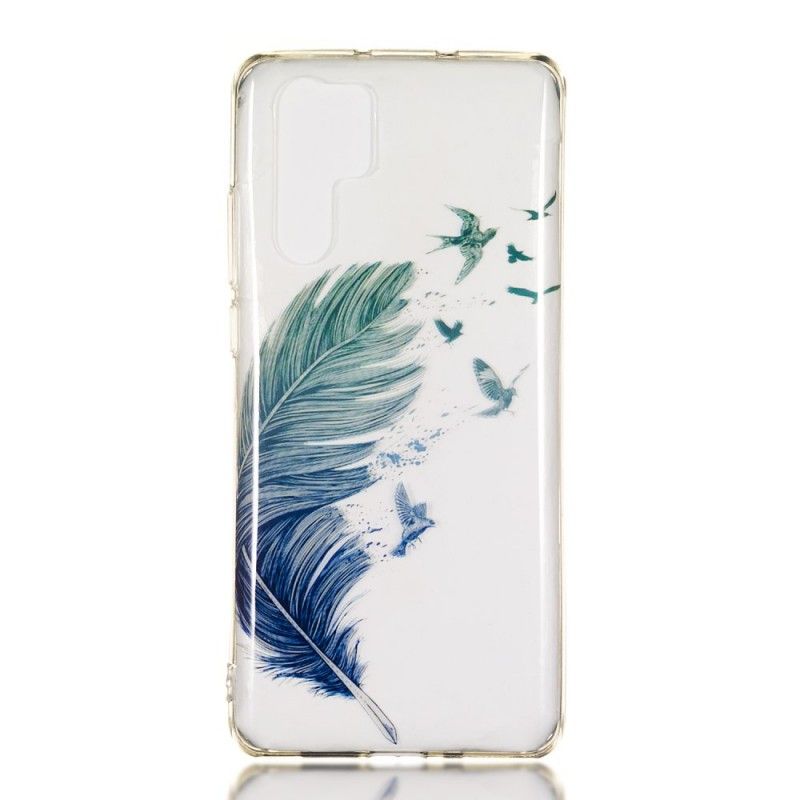 Case Hoesje Huawei P30 Pro Telefoonhoesje Transparant Gekleurde Veren