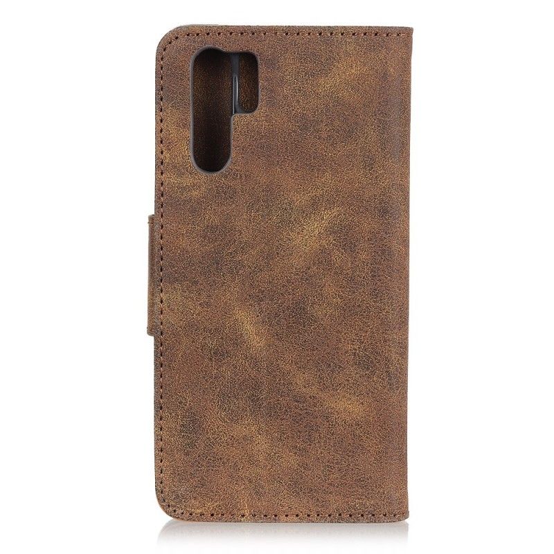 Cover Folio-hoesje Huawei P30 Pro Koffie Zwart Telefoonhoesje Dubbelzijdige Magnetische Klep