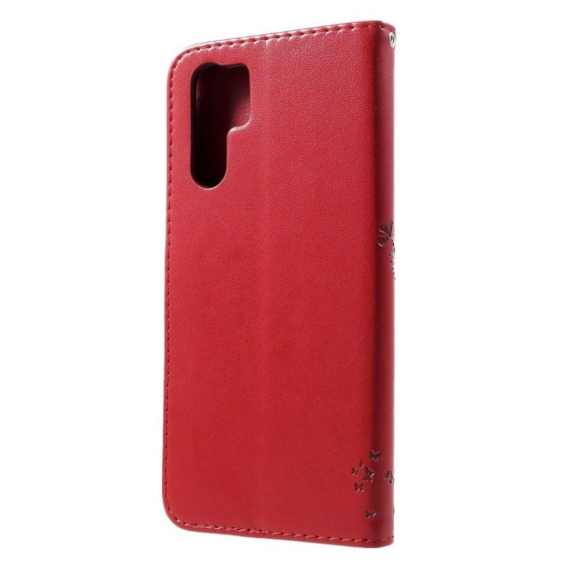 Cover Folio-hoesje Huawei P30 Pro Telefoonhoesje Boom En String Uilen