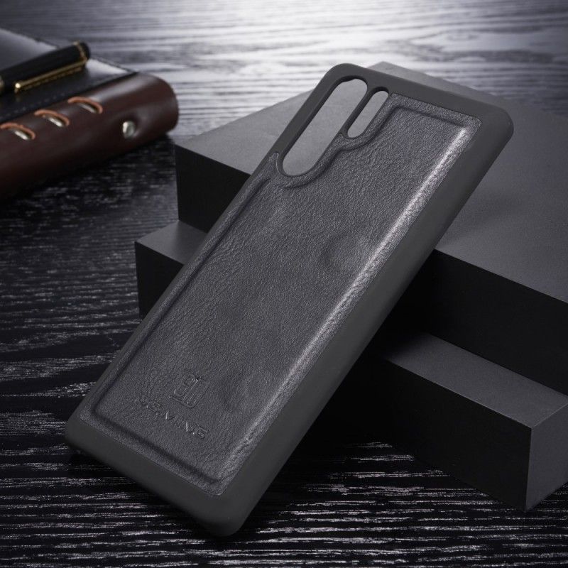 Flip Case Leren Huawei P30 Pro Grijs Zwart Dg. Afneembare Ming